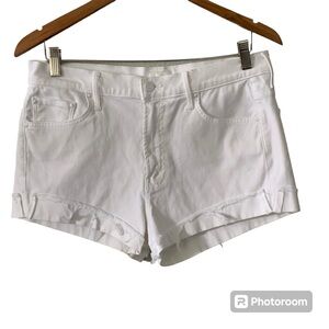 Mother Shorts White size 30 The Rascal Slit Split Short Glass Slipper Raw Hem